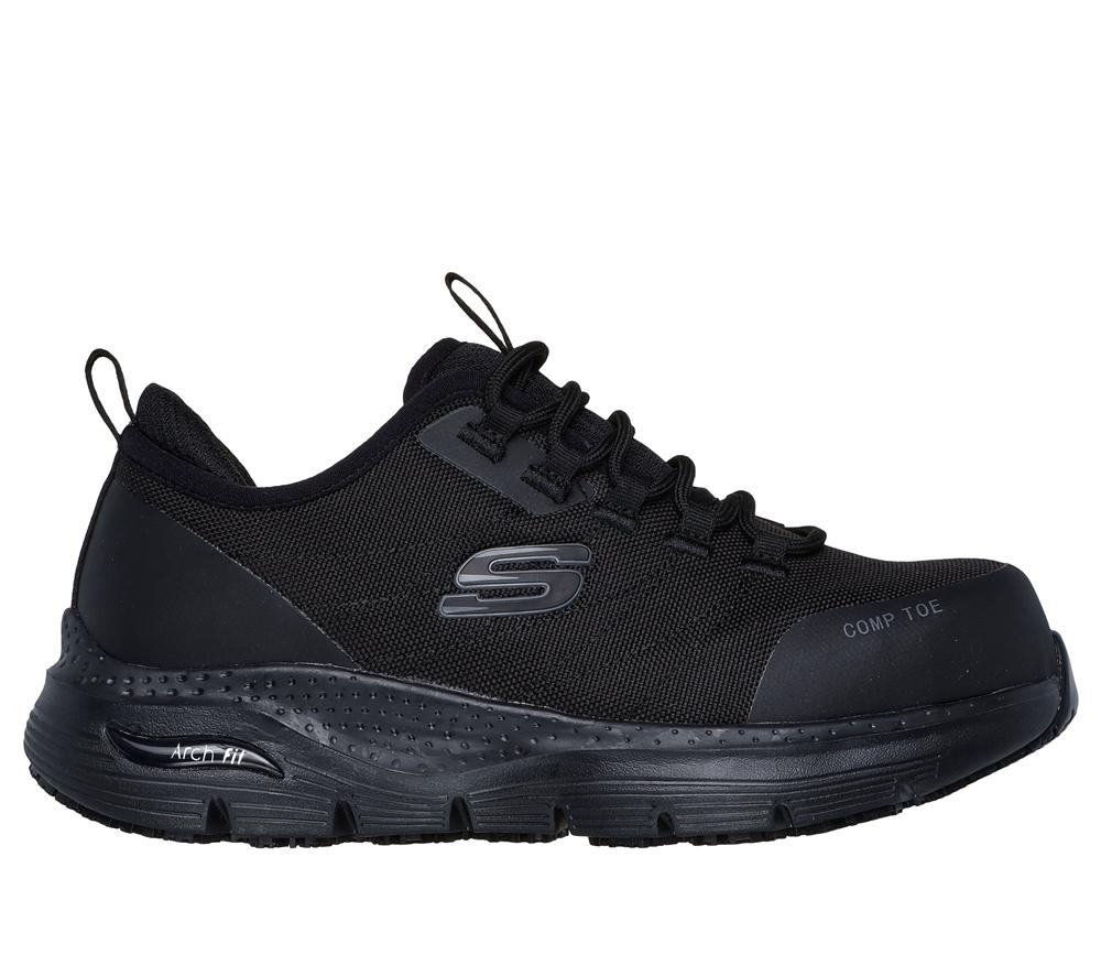 Women Skechers Work: Arch Fit SR - Ebinal Work Shoes Black  USA |  0281-CJUFI
