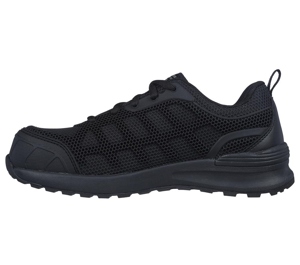 Women Skechers Work: Bulklin - Ayak Comp Toe Work Shoes Black  USA |  6234-LGAZK