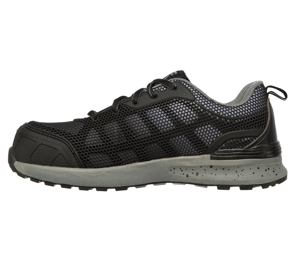 Women Skechers Work: Bulklin - Lyndale Comp Toe Lace Up Shoes Black / Grey  USA |  0719-HCRSF