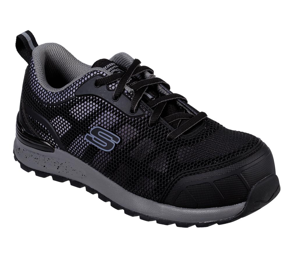 Women Skechers Work: Bulklin - Lyndale Comp Toe Work Shoes Black / Grey  USA |  4152-UJHOI