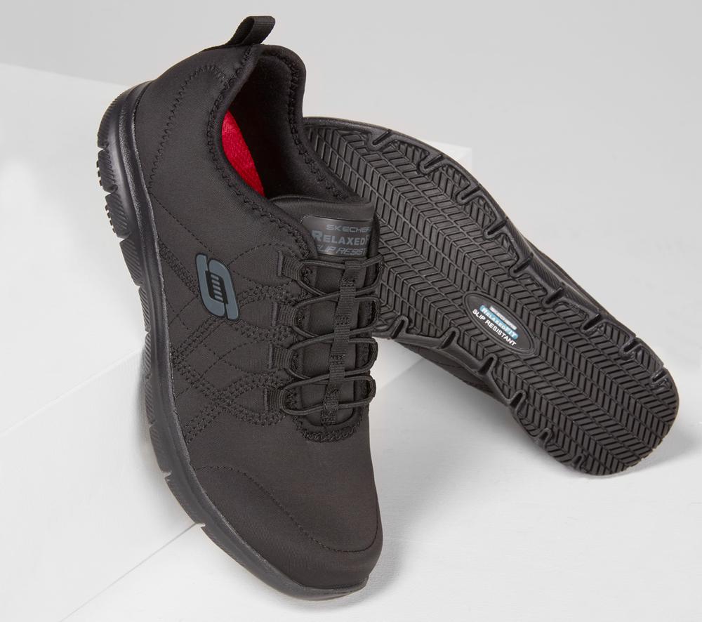 Women Skechers Work Relaxed Fit: Ghenter - Srelt SR Work Shoes Black  USA |  7204-IAZHV