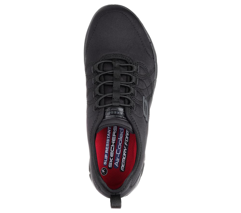 Women Skechers Work Relaxed Fit: Ghenter - Srelt SR Work Shoes Black  USA |  7204-IAZHV