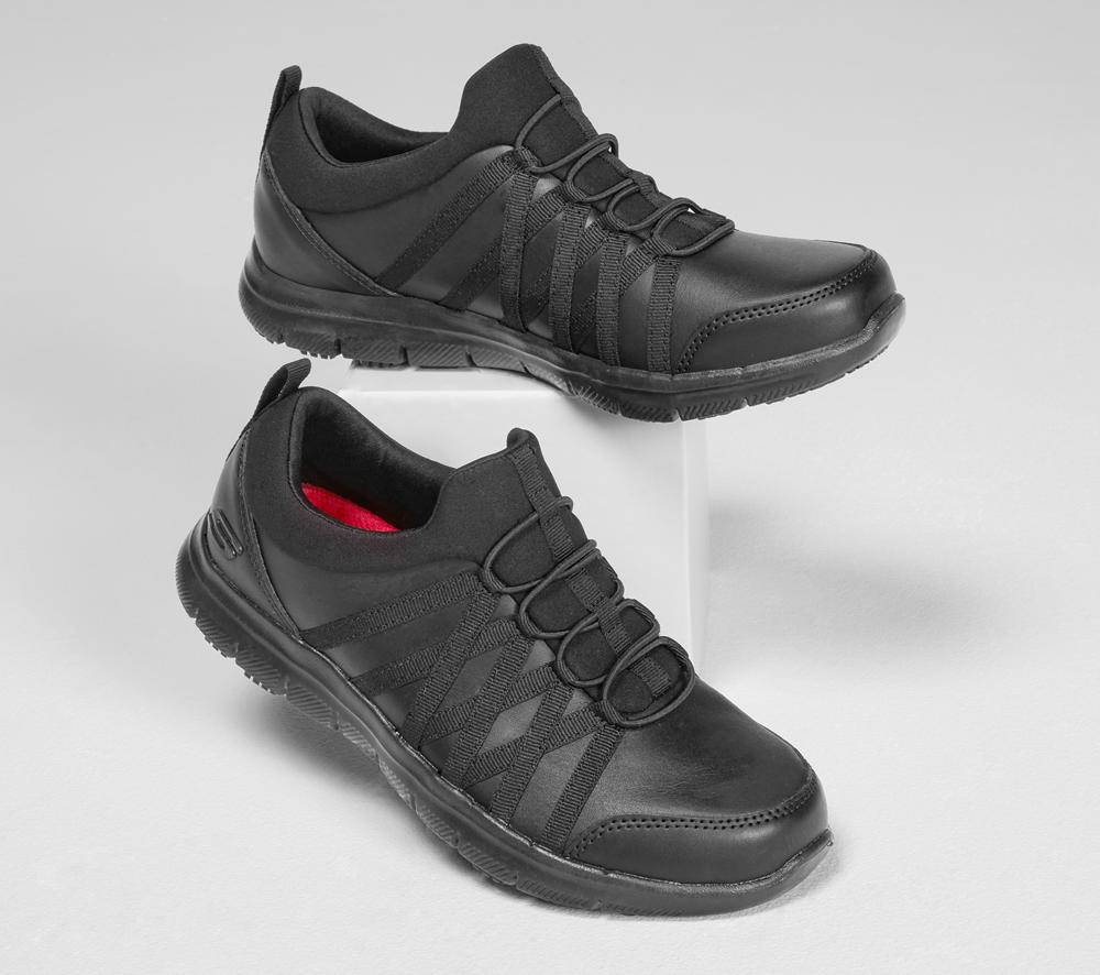 Women Skechers Work Relaxed Fit: Ghenter - Dagsby SR Work Shoes Black  USA |  4310-EVUDR