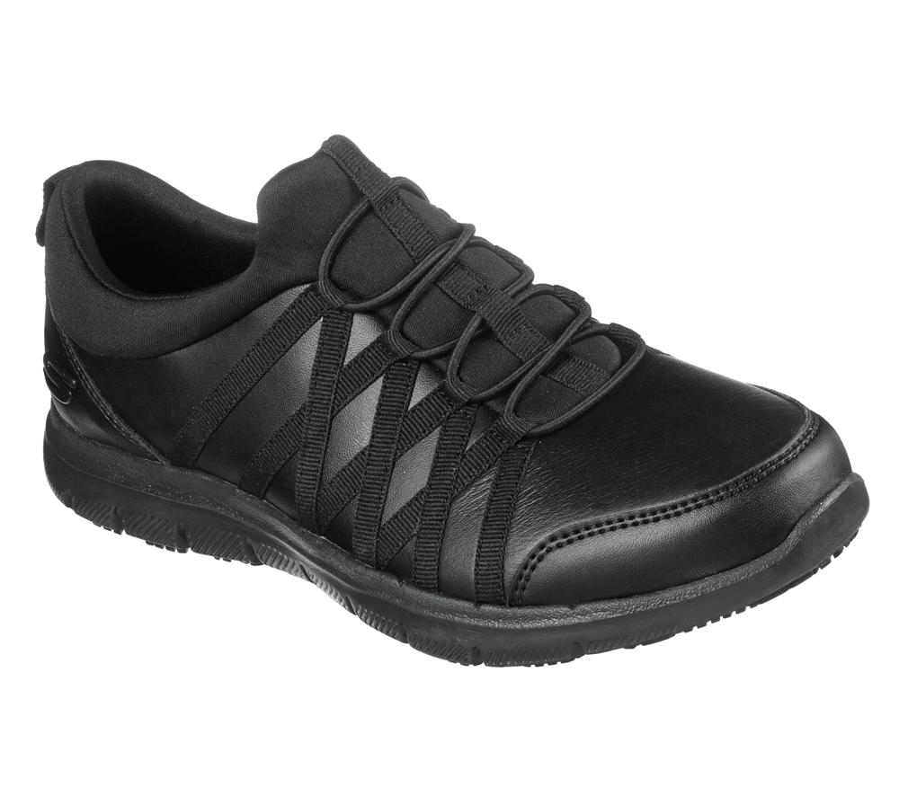 Women Skechers Work Relaxed Fit: Ghenter - Dagsby SR Work Shoes Black  USA |  4310-EVUDR