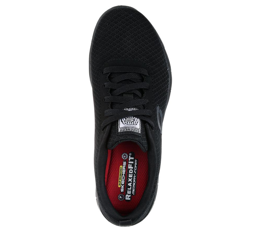 Women Skechers Work Relaxed Fit: Ghenter - Bronaugh SR Work Shoes Black  USA |  9456-TQEGO