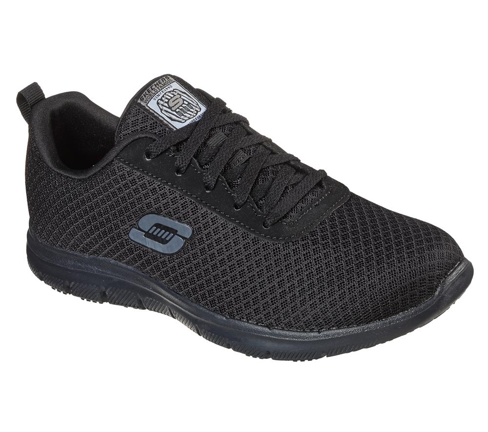 Women Skechers Work Relaxed Fit: Ghenter - Bronaugh SR Work Shoes Black  USA |  9456-TQEGO