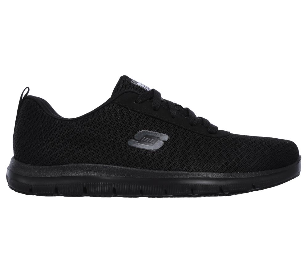Women Skechers Work Relaxed Fit: Ghenter - Bronaugh SR Work Shoes Black  USA |  9456-TQEGO