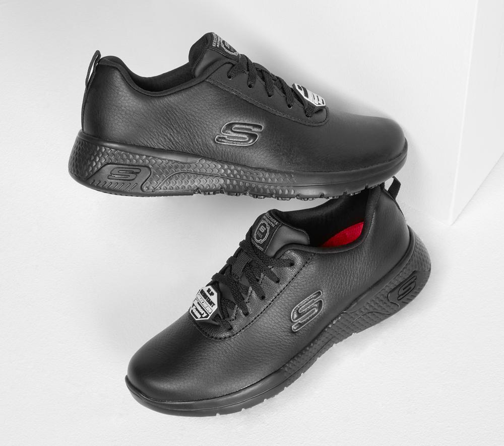 Women Skechers Work Relaxed Fit: Marsing - Gmina SR Work Shoes Black  USA |  4793-KISWJ