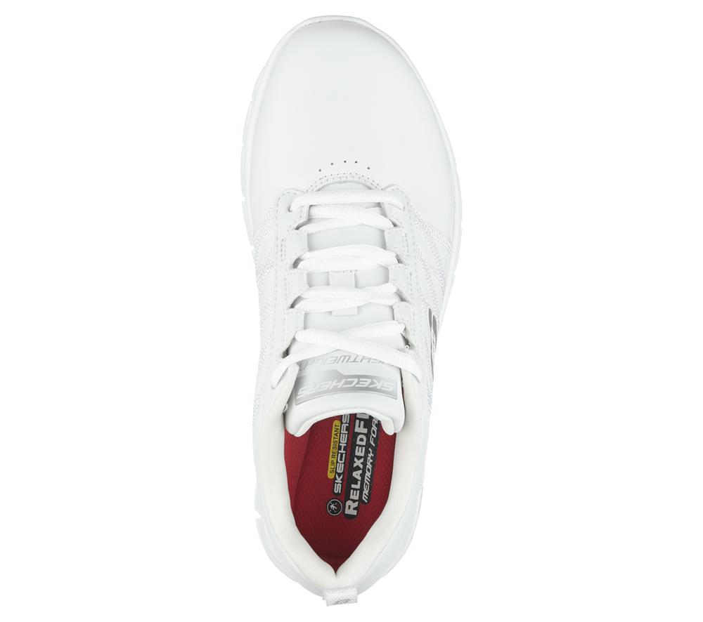 Women Skechers Work Relaxed Fit: Sure Track - Erath SR Work Shoes White  USA |  8216-HFNQP