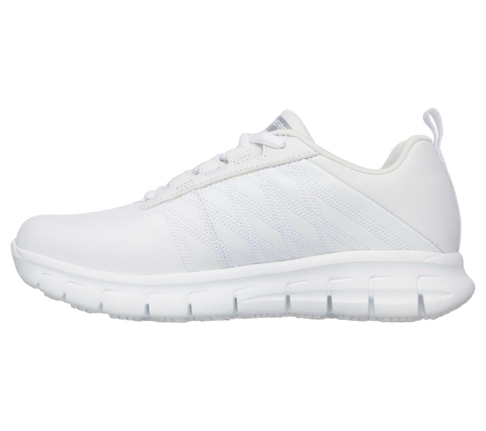 Women Skechers Work Relaxed Fit: Sure Track - Erath SR Work Shoes White  USA |  8216-HFNQP
