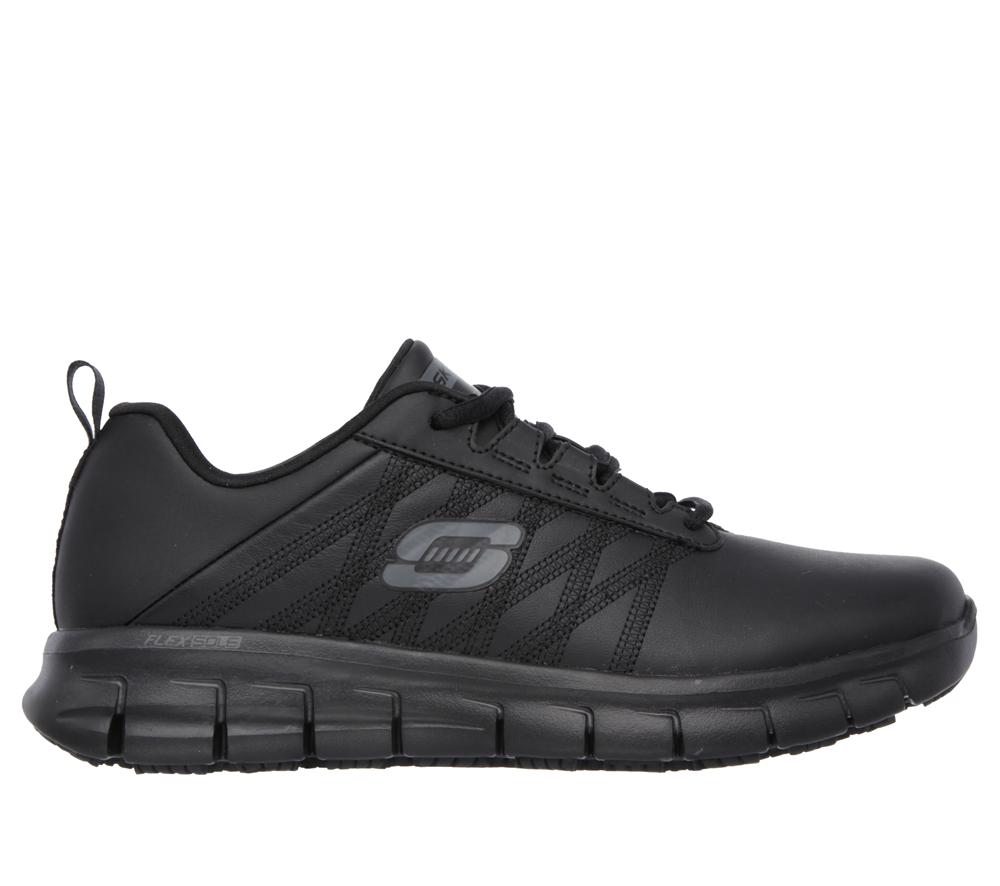 Women Skechers Work Relaxed Fit: Sure Track - Erath SR Work Shoes Black  USA |  4250-SMOZW