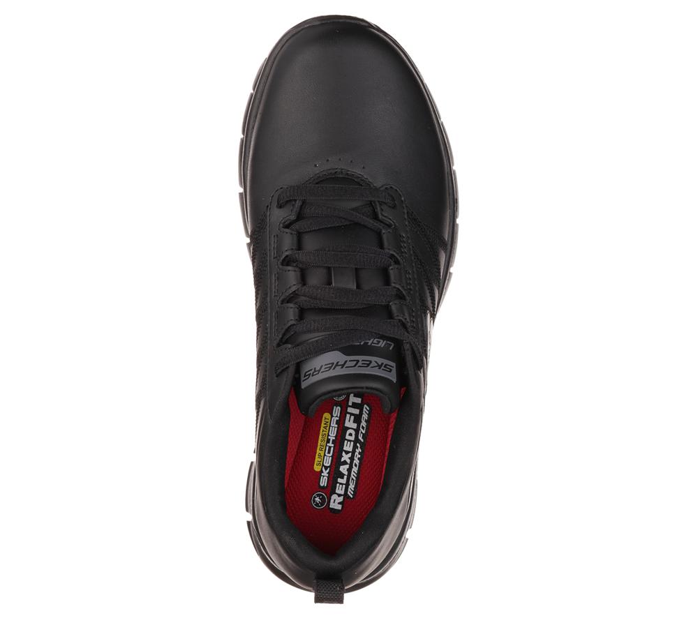 Women Skechers Work Relaxed Fit: Sure Track - Erath SR Sneakers Black  USA |  7810-PBSVG