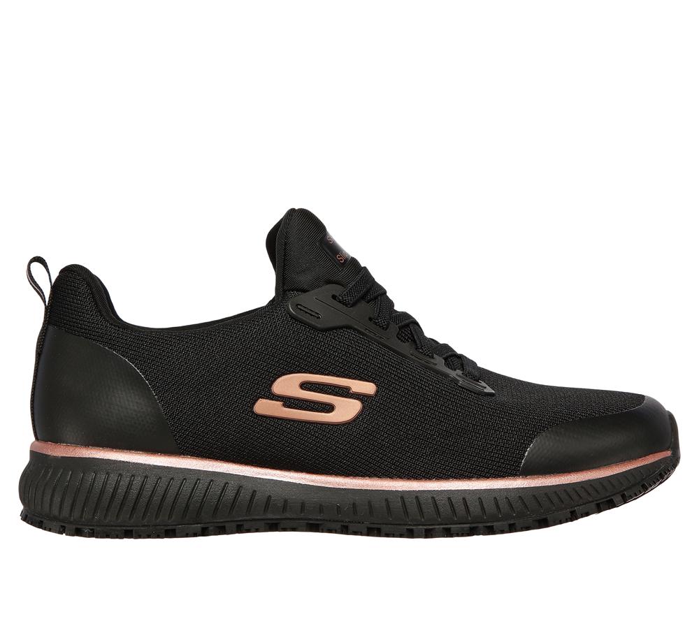 Women Skechers Work: Squad SR Work Shoes Black / Rose Gold  USA |  1896-TRKOI