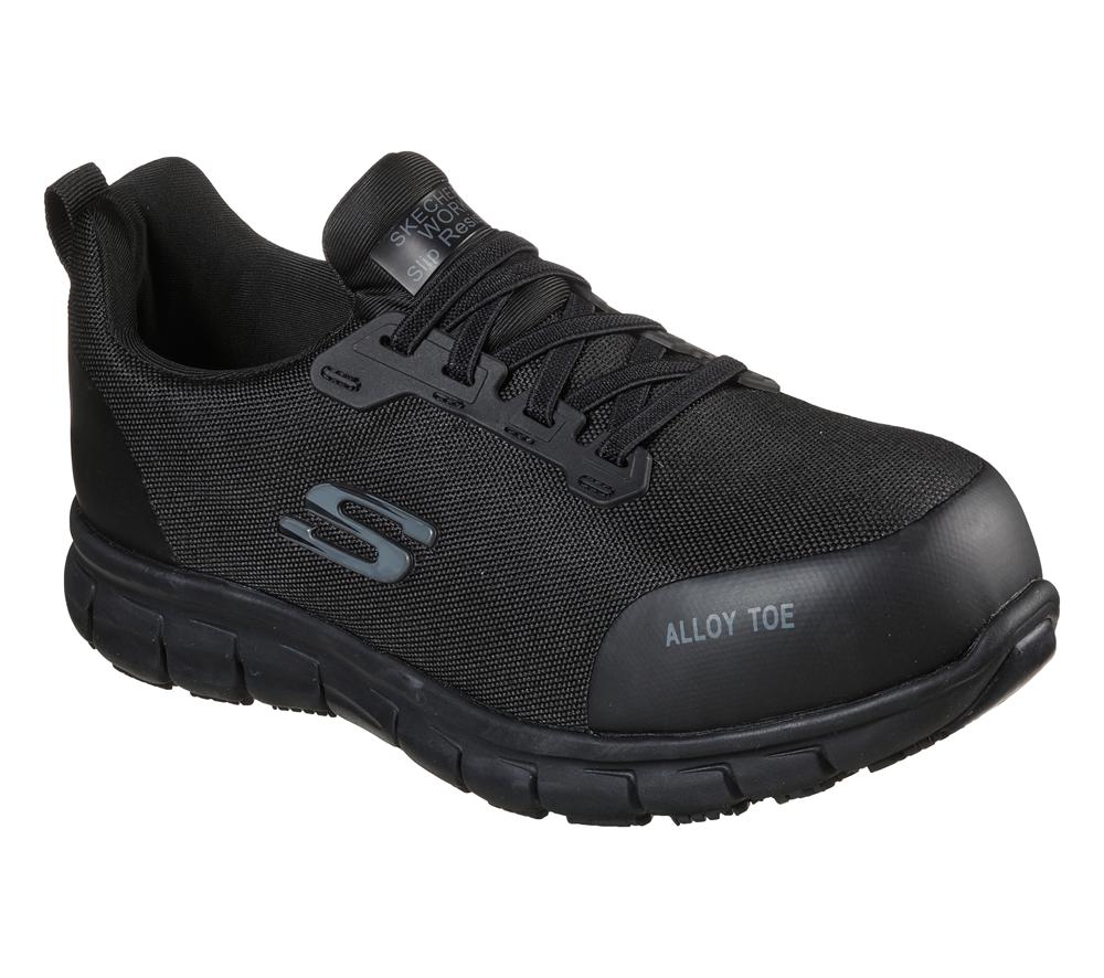 Women Skechers Work: Sure Track - Jixie Sneakers Black  USA |  3542-QTEUH