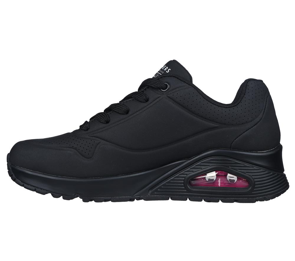 Women Skechers x JGoldcrown: Uno - Dripping In Love Wedges Black / Pink  USA |  8129-NSAXJ
