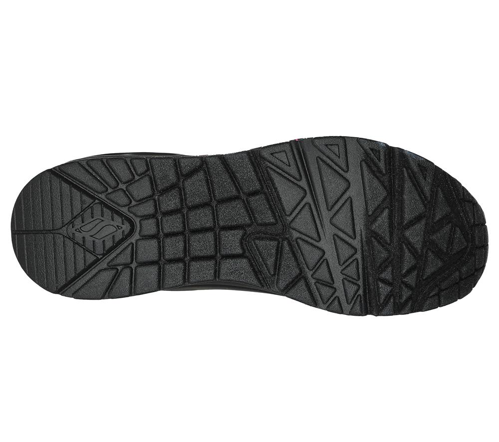 Women Skechers x JGoldcrown: Uno - Dripping In Love Lace Up Shoes Black / Pink  USA |  8267-CQOAE