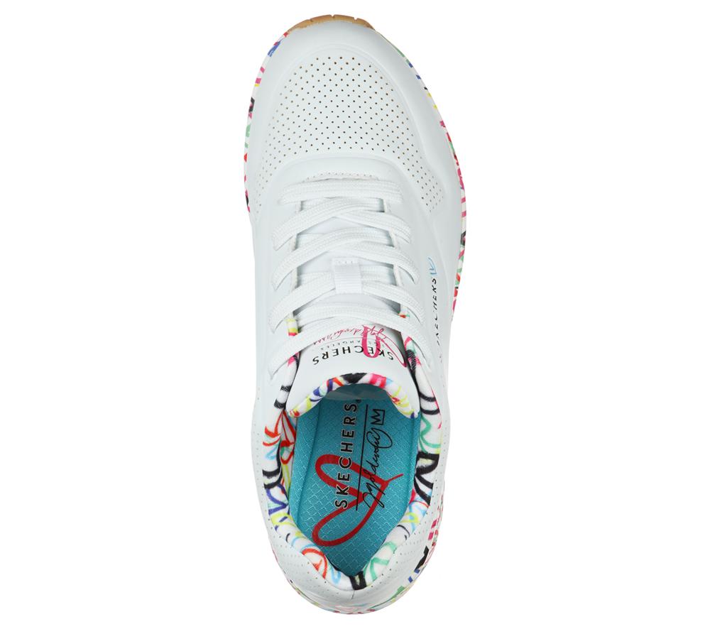 Women Skechers x JGoldcrown: Uno - Loving Love Wedges White  USA |  4083-FQZEA