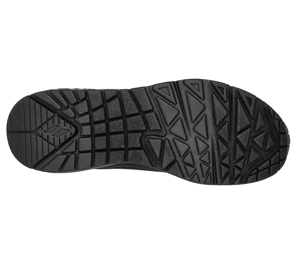 Women Skechers x JGoldcrown: Uno - Metallic Love Wedges Black / Gold  USA |  9760-TKHXV