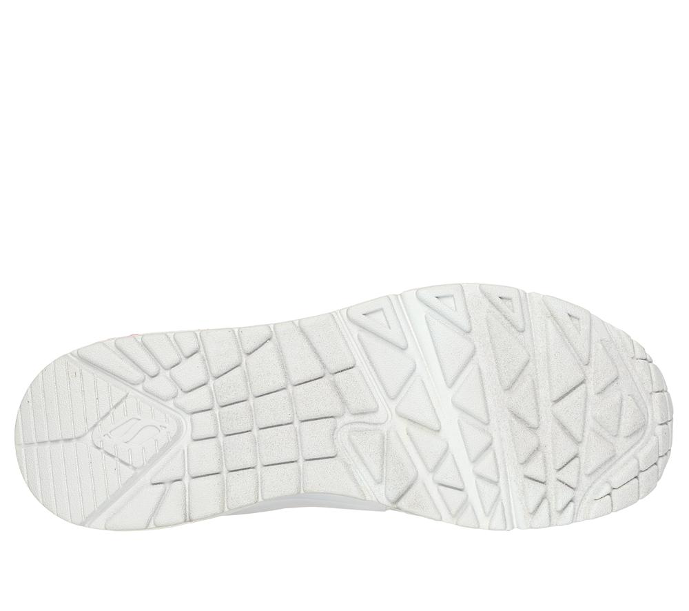 Women Skechers x JGoldcrown: Uno - Spread the Love Wedges White / Coral  USA |  3965-KYFNJ