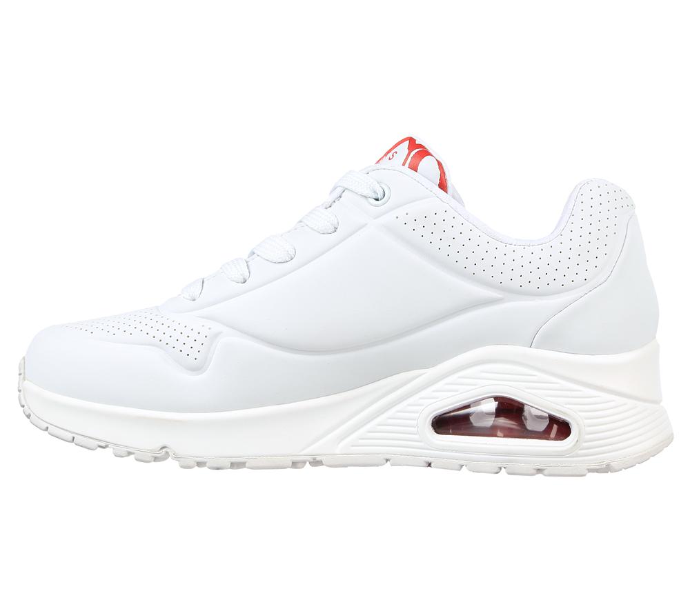 Women Skechers x JGoldcrown: Uno - Spread the Love Sneakers White / Red / Pink  USA |  0935-NSUGR
