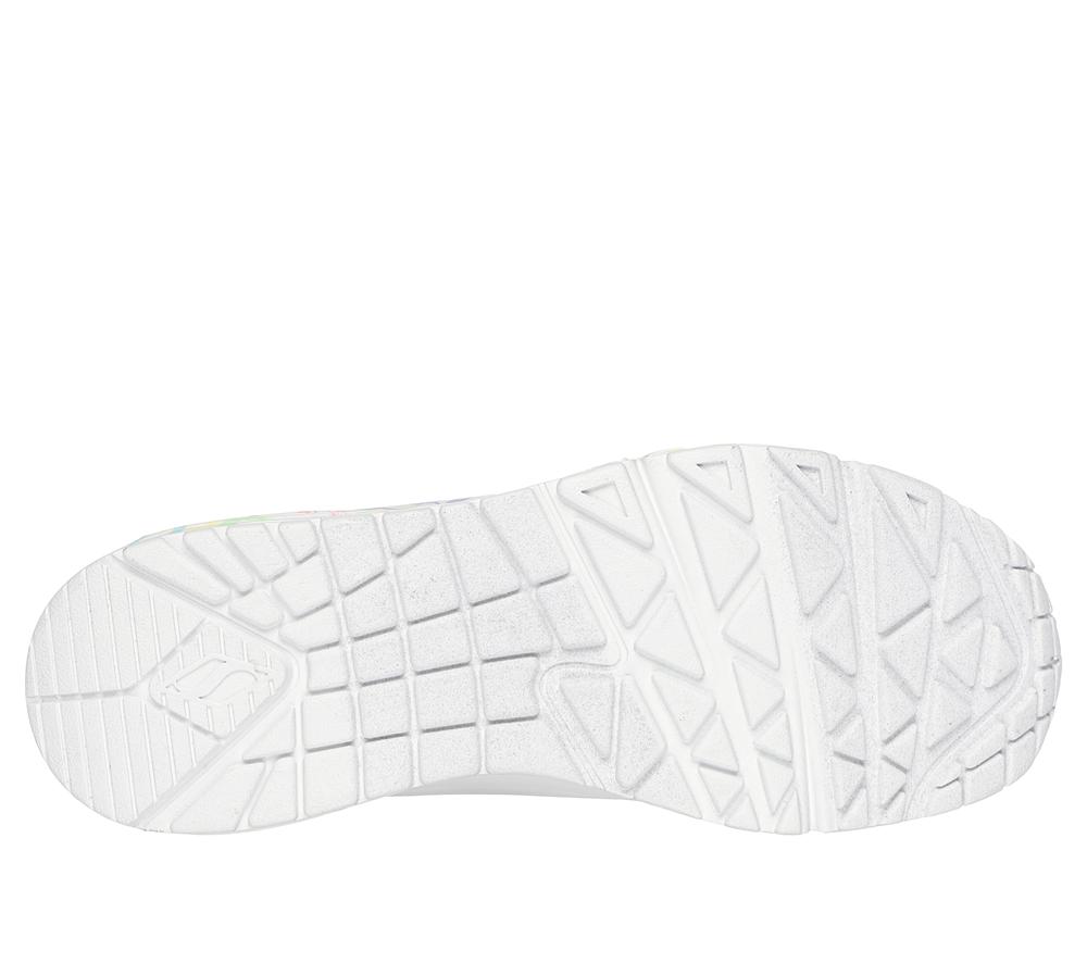 Women Skechers x JGoldcrown: Uno - Spread the Love Sneakers White / Pink Turquoise  USA |  1598-HIYRM